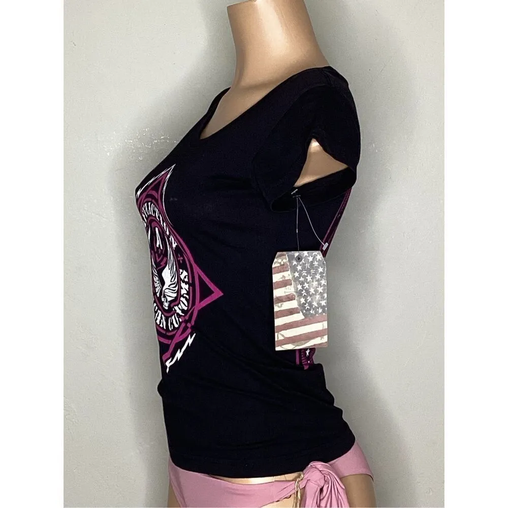 New. Affliction black tee shirt. Medium. Runs small. - Image 6