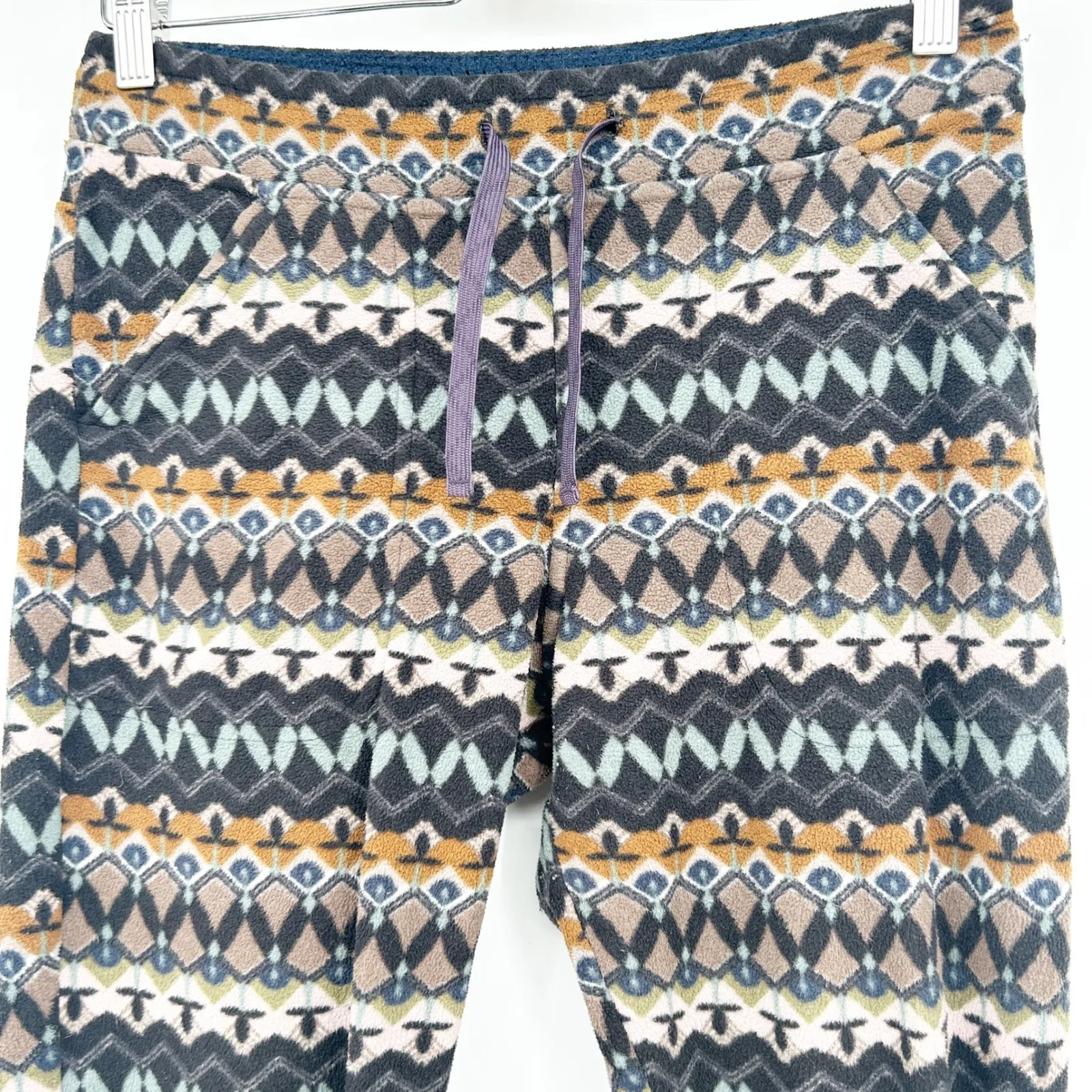Patagonia Womens Cozy Outdoor Snap T Fleece Jogger Pants Geometric Print Size XS - Image 2