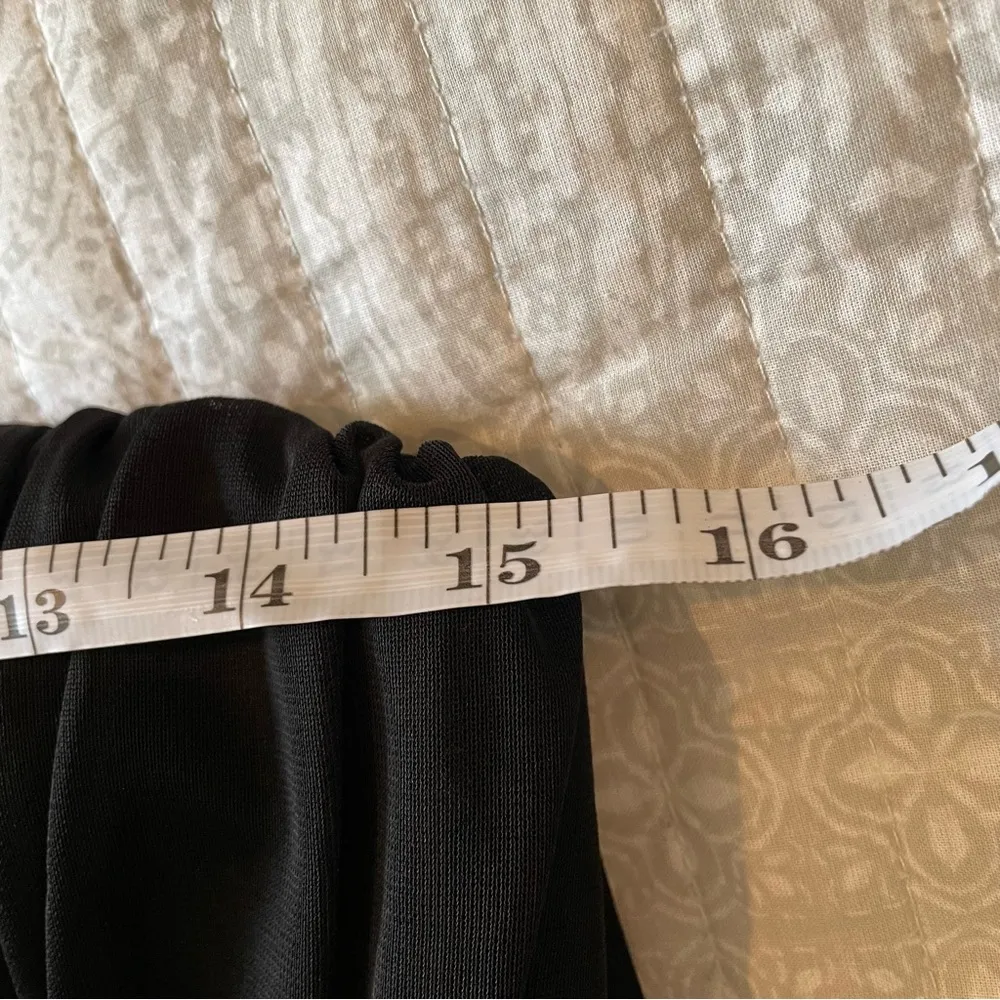 Roberta Black Strapless Ruffle Mini Dress With One Shoulder Sheer Overlay Medium - Image 8