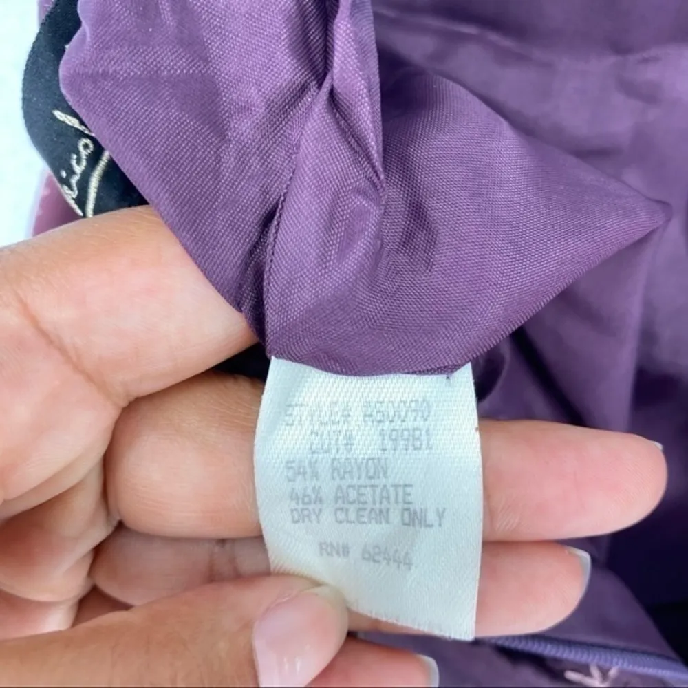 Nicole Miller Satin Embroidered Stripes Pencil Skirt Lightweight Feminine Size 2 - Image 12