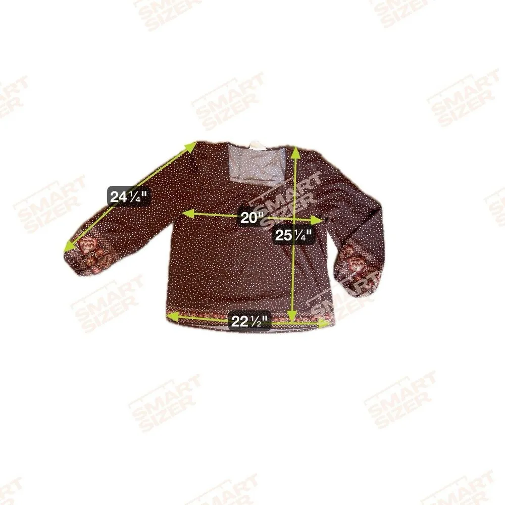 Savanna Jane Sz Large Bell Embroidered Top Prairie Boho Hippie comfy Summer #93 Brown - Image 3