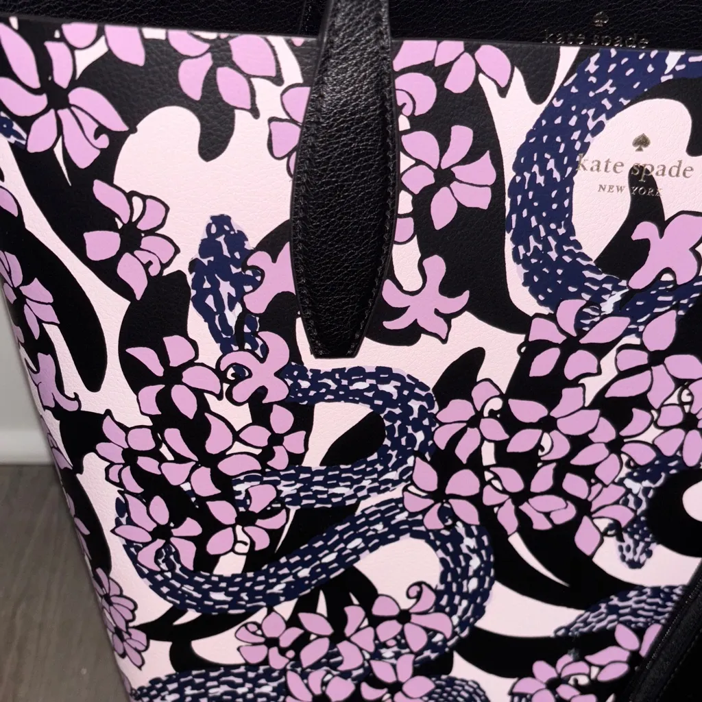 Kate Spade New York Snake Garden Printed Reversible Tote - Image 4