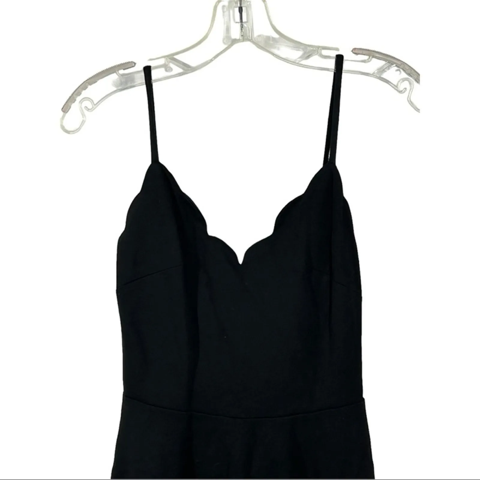 Rosie Harlow Black Scalloped Mini Dress Small Fit & Flare LBD - Image 8