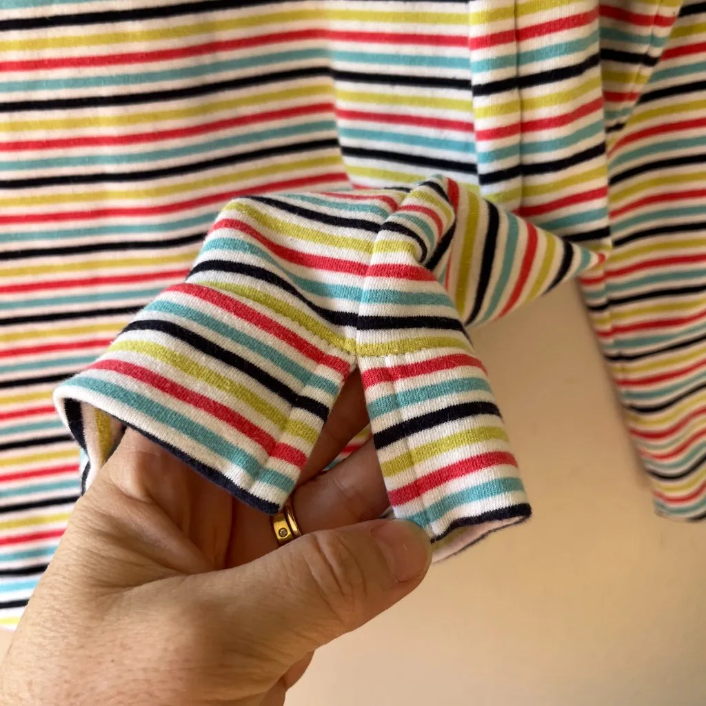 Talbots Sz M Striped Long Sleeve Loose Turtleneck Drawstring Pullover Sweatshirt - Image 4