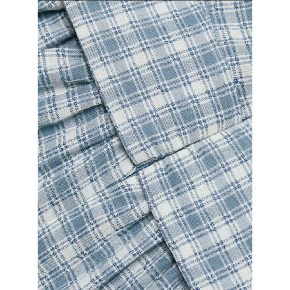 JONATHAN SIMKHAI Soo Seersucker Plaid Puff Sleeve Cutout Mini Dress Blue XS NWOT - Image 9