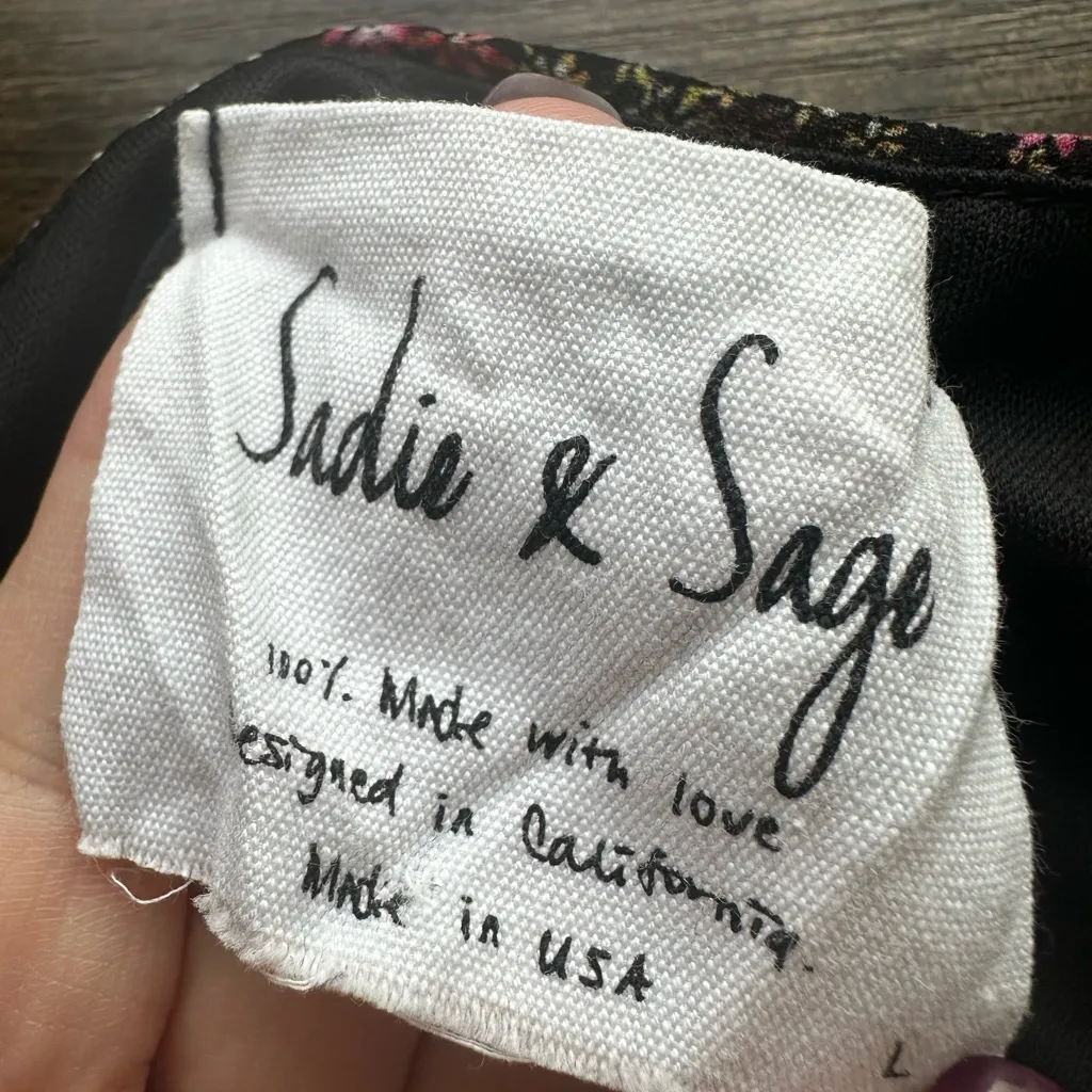 Sadie & Sage Floral Off The Shoulder Mini Dress Black Size L - Image 4