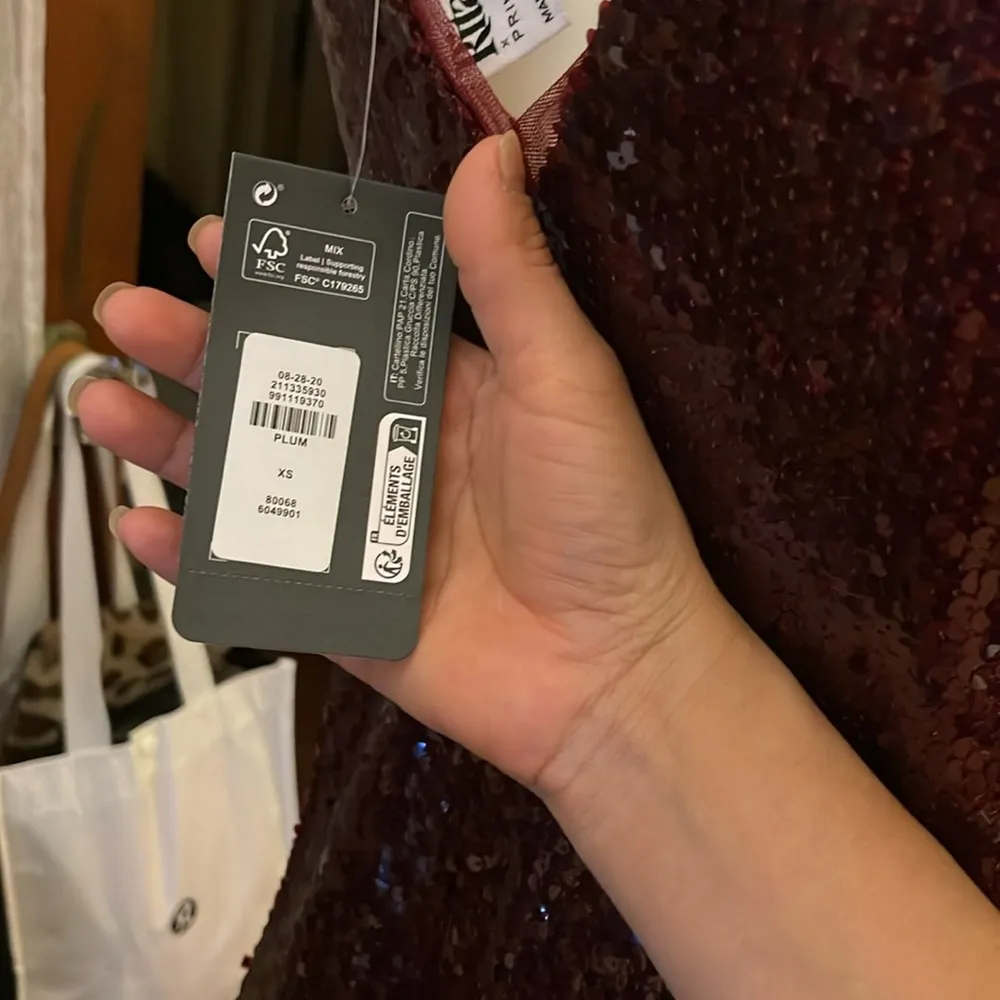 PRIMARK RITA ORA Sequin V Neck Midi XS - Image 6