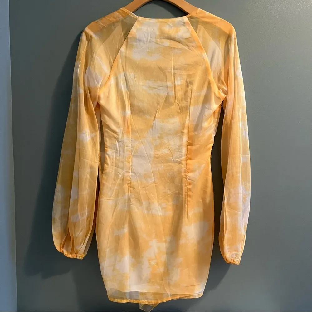 Pretty Little Thing Chartreuse Tie Dye Chiffon Bodycon Dress - Image 10