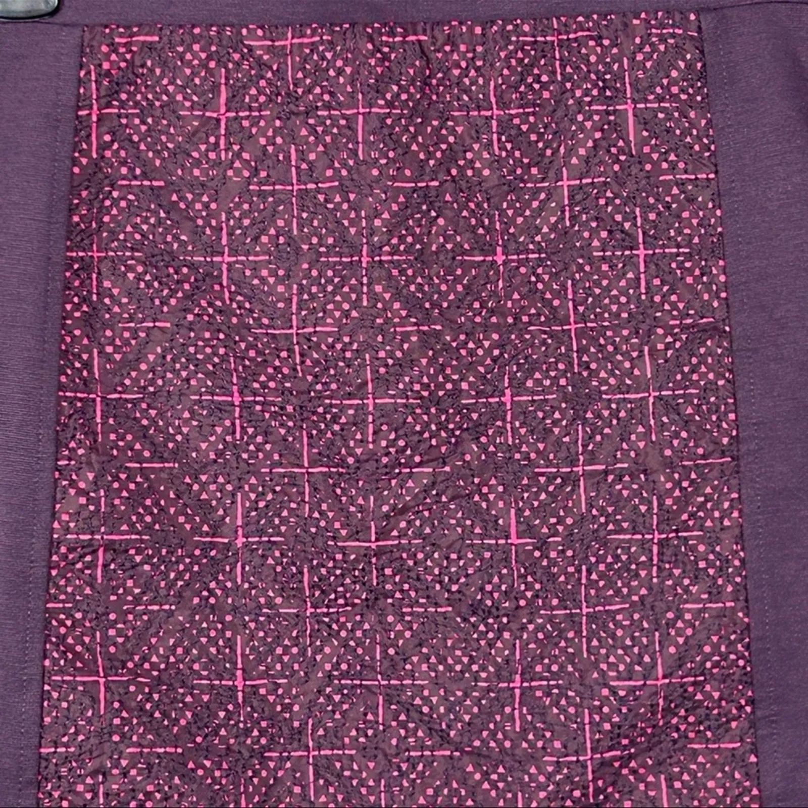 American Eagle Geometric Colorblock Mini Pencil Skirt Pink Purple Size 10 - Image 7