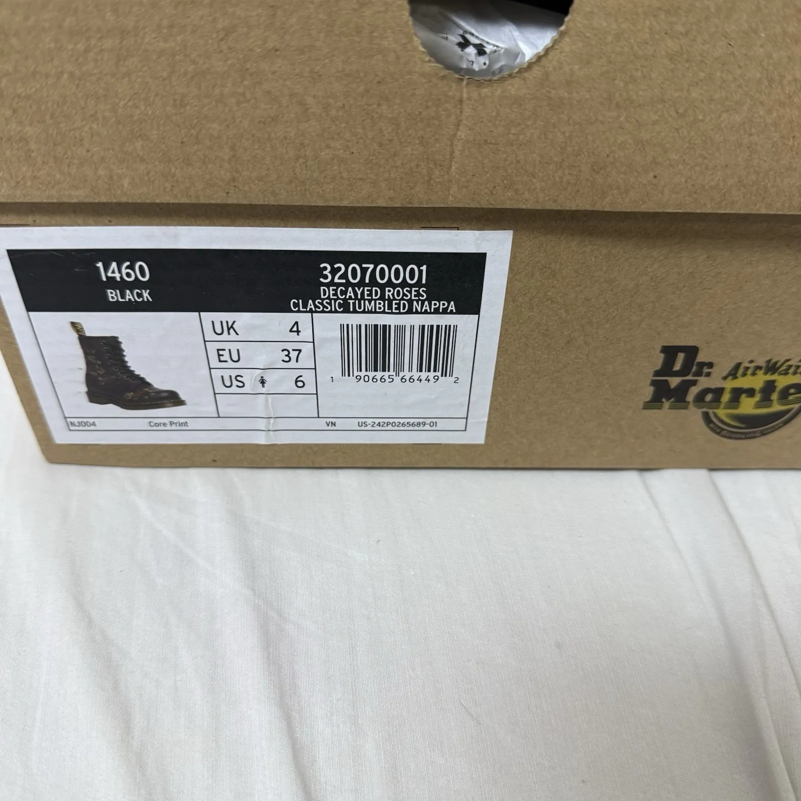 Dr. Martens 1460 32070001 Boots Women 6 Black Decayed‎ Roses Print Ankle New - Image 3