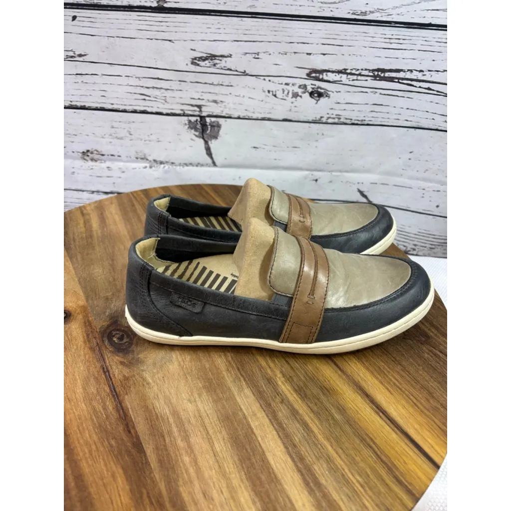 Women's Taos Black & Brown Leather Loafers Size 7.5 - Image 2