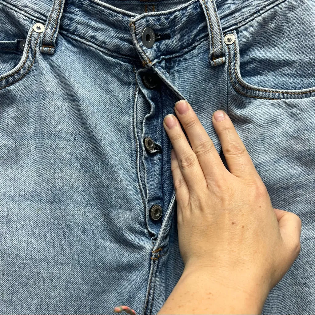 Rag & Bone Logan Wide Leg Jeans Light Tone Linen High Rise 90s Y2K Sz 32 - Image 8