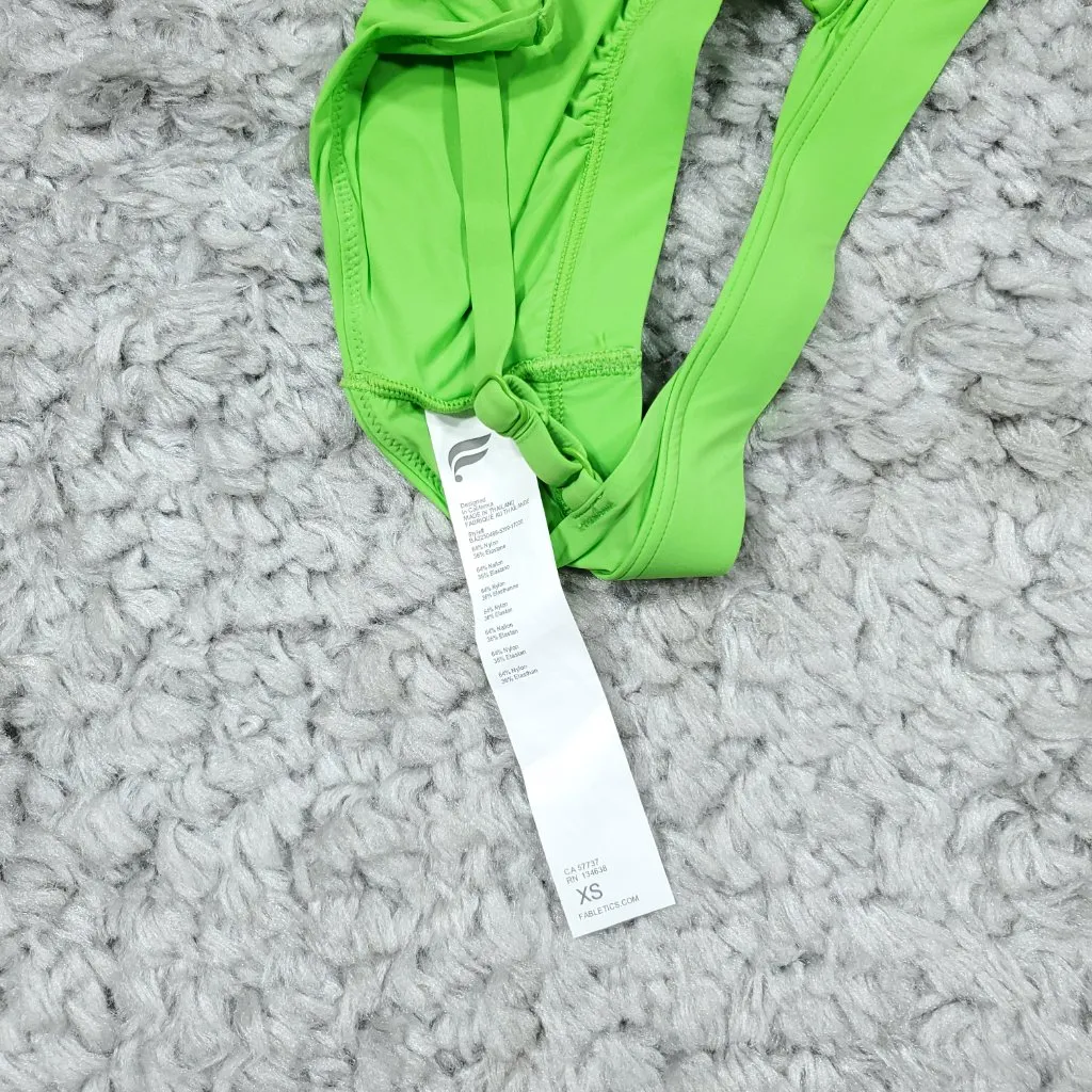 Fabletics Fine Touch Triangle Bralette Women's Size XS Sour Apple Green - Image 4