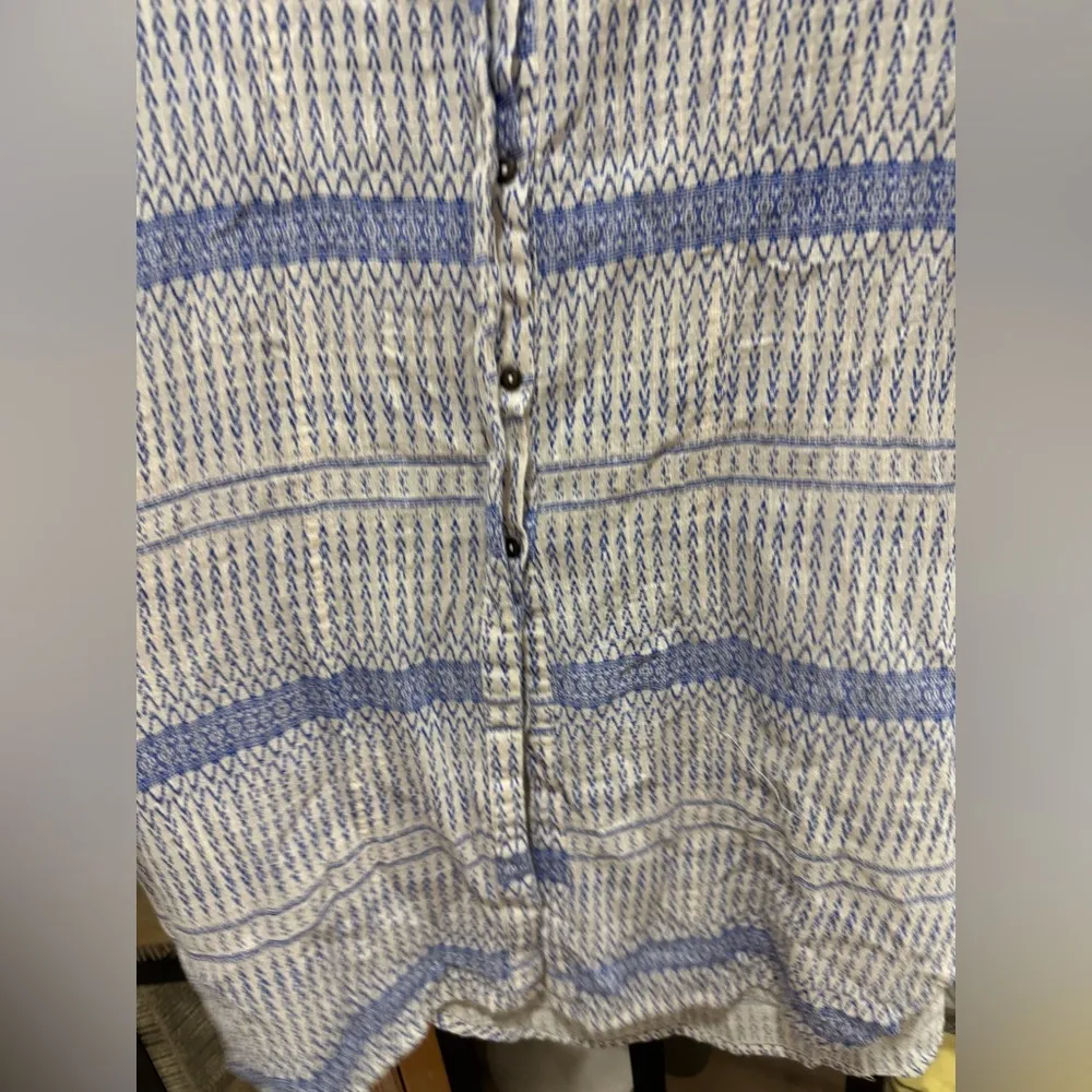 Anthropologie Maeve Yarn Dyed Lena Tunic Top 3/4 long balloon Sleeves Oversized - Image 6