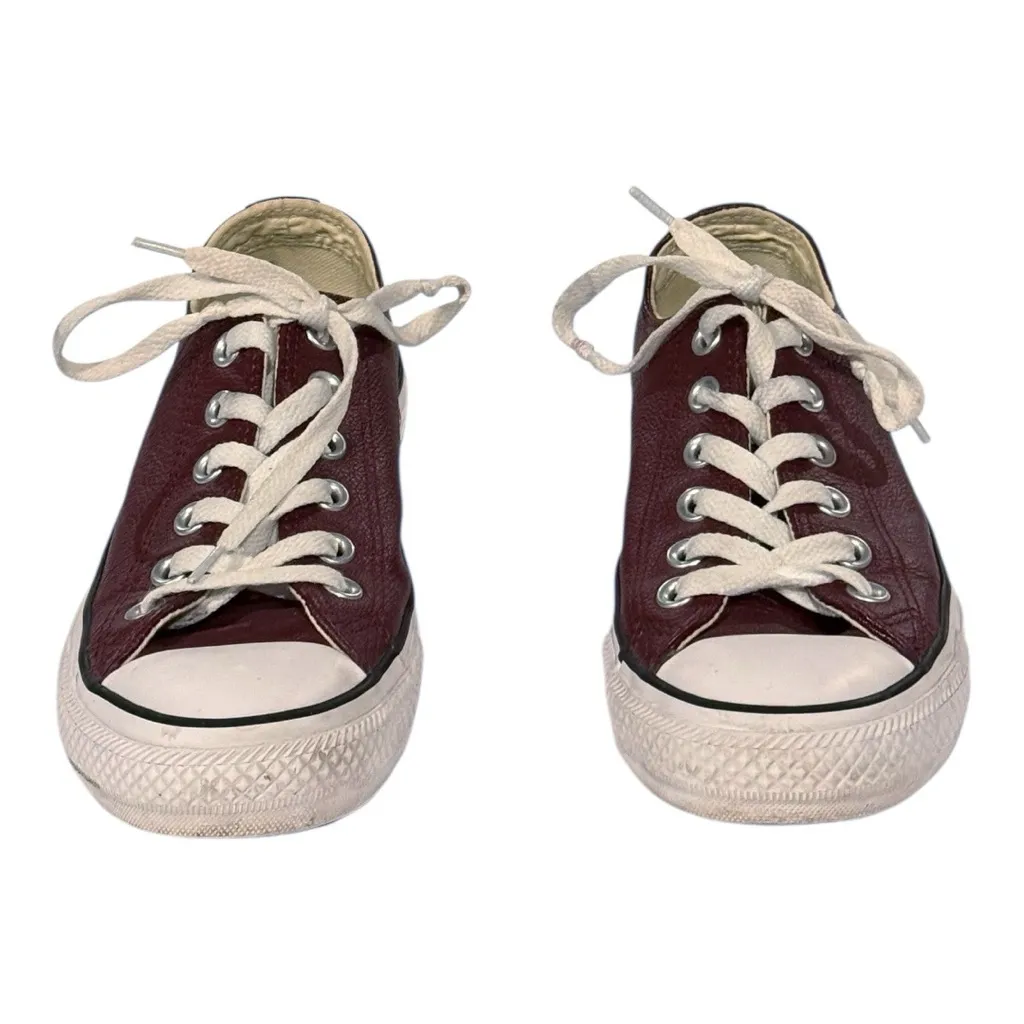 CONVERSE Chuck Taylor OX Leather Sneaker Maroon Size 6.5 - Image 2