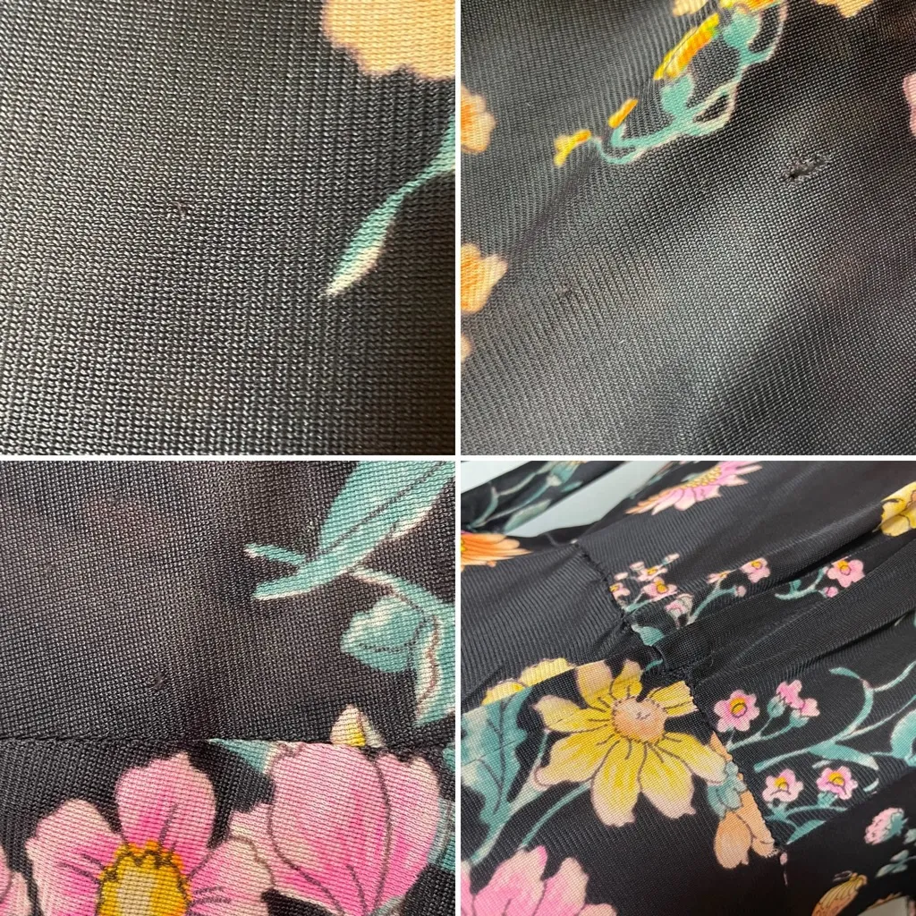 Vintage 1970s Maxi Dress FLAWS Wounded Bird Black Long Sleeve Retro Women Smock Size undefined - Image 8