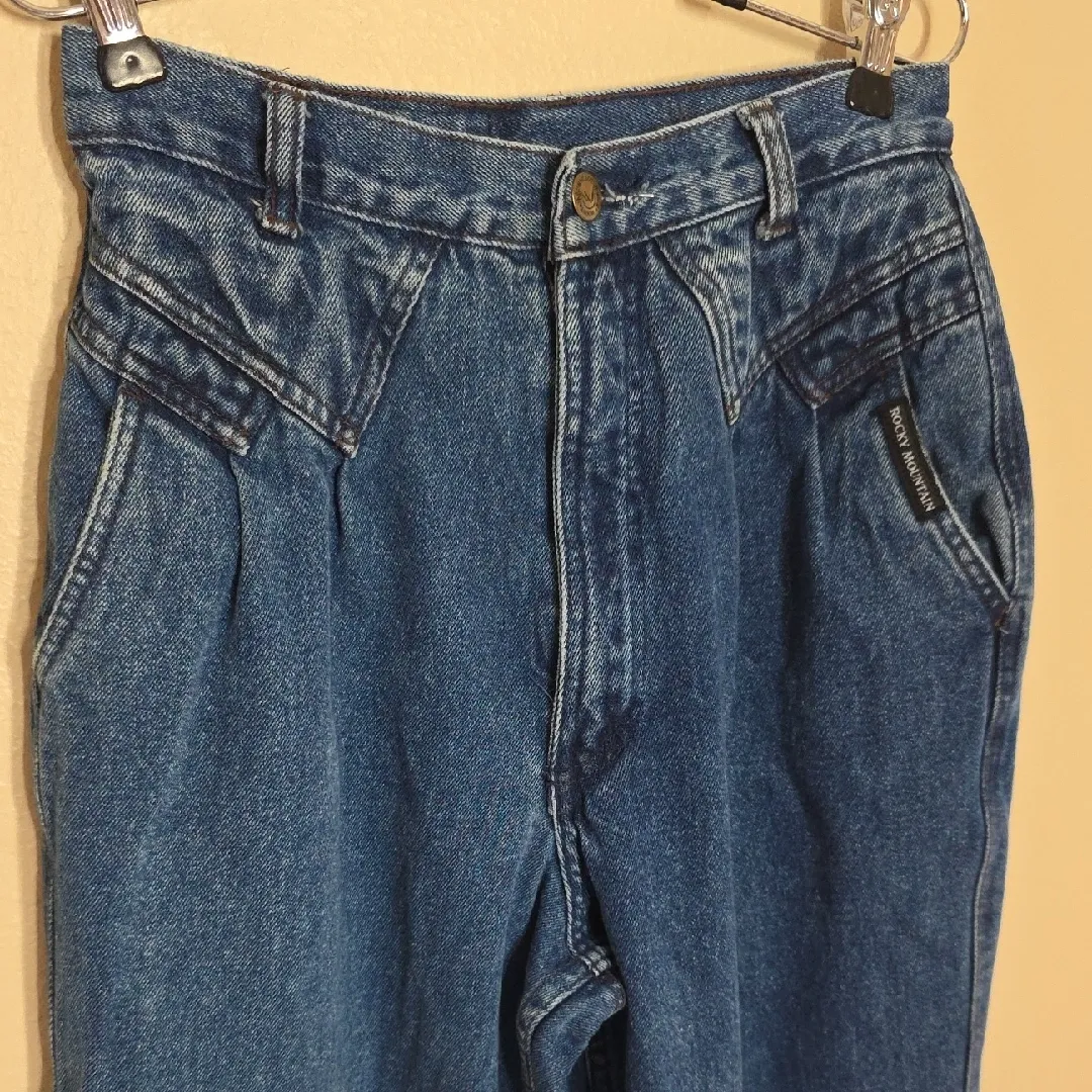 Vintage Rocky Mountain Jeans High Waisted Tapered Leg OG MOM JEANS Blue Size 30 - Image 4