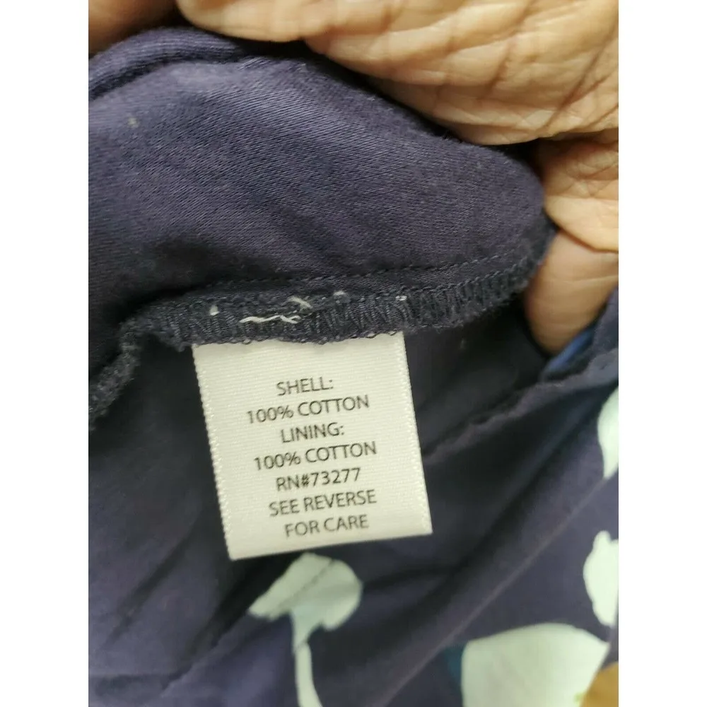 Croft & Barrow Women's Blue Floral 100% Cotton Sleeveless Knee Length Dress 14 - Image 10