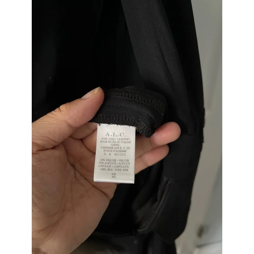 A.L.C. Sleeveless tuxedo Black Vneck wrap style Blazer Jumpsuit pantsuit XS - Image 5