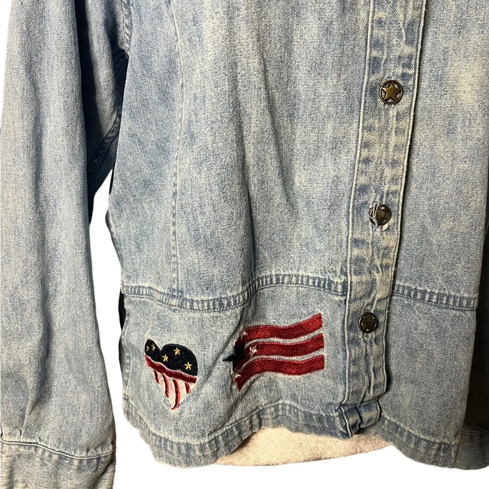 Vintage USA Grandmacore Jacket Denim 100% Cotton L - Image 3