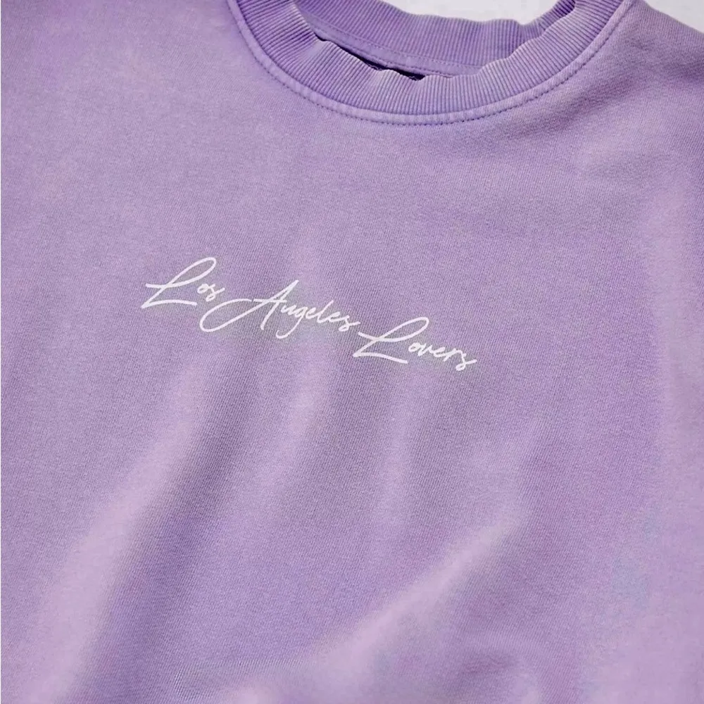 Bershka Los Angeles Lovers Spell out Lilac Oversized Crewneck Sweater Size Large - Image 9