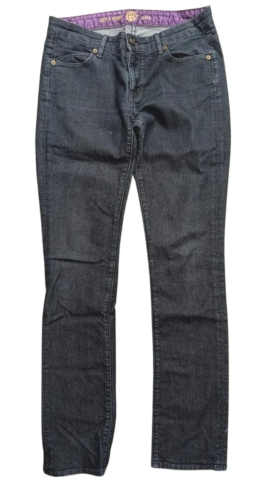 Rich & Skinny Womens 28 Jeans Sleek Dark Wash Skinny Slim Leg - Image 1