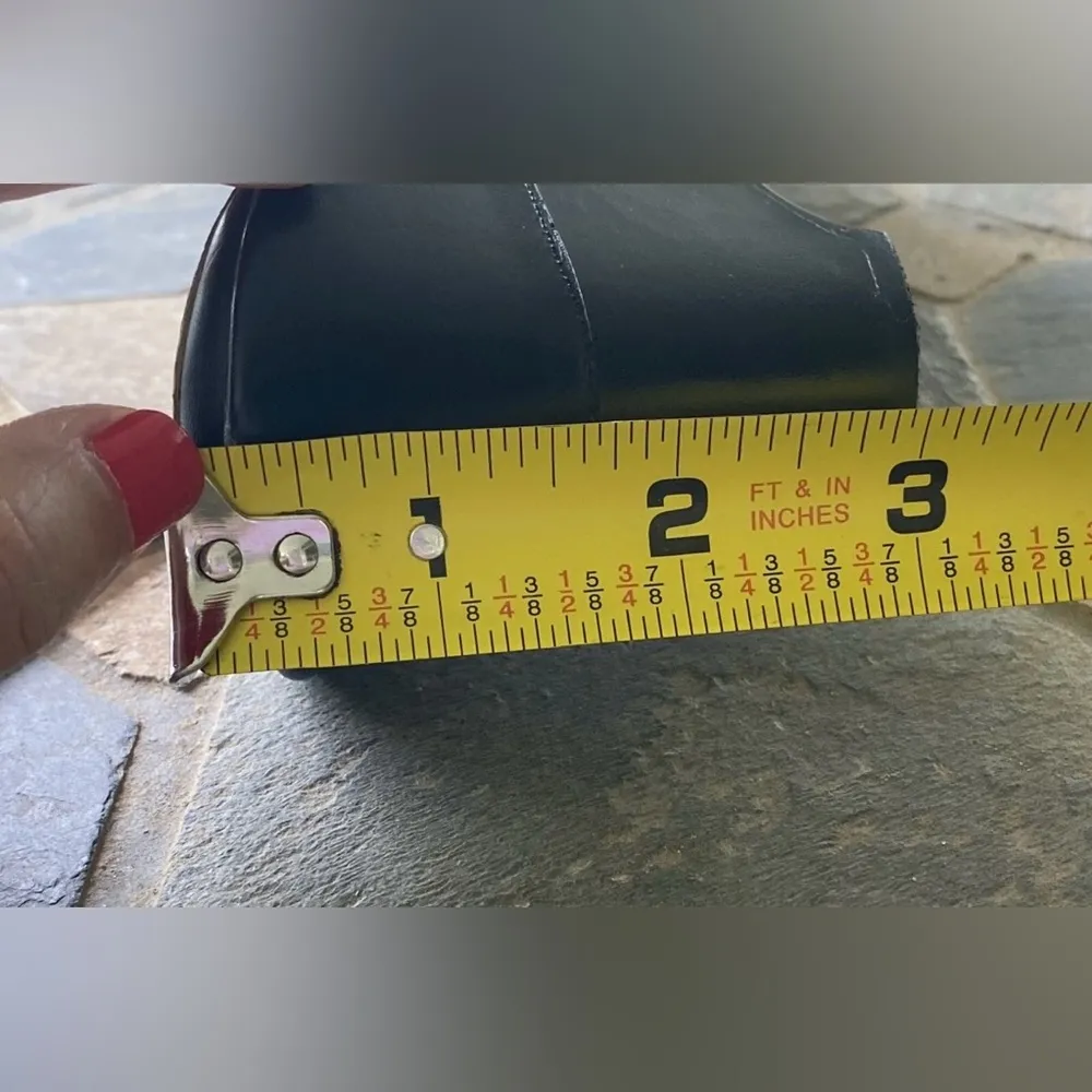 Strictly Comfort “Alice” Black Wedge Summer Sandals Sz 8 Leather w Ankle Strap - Image 9