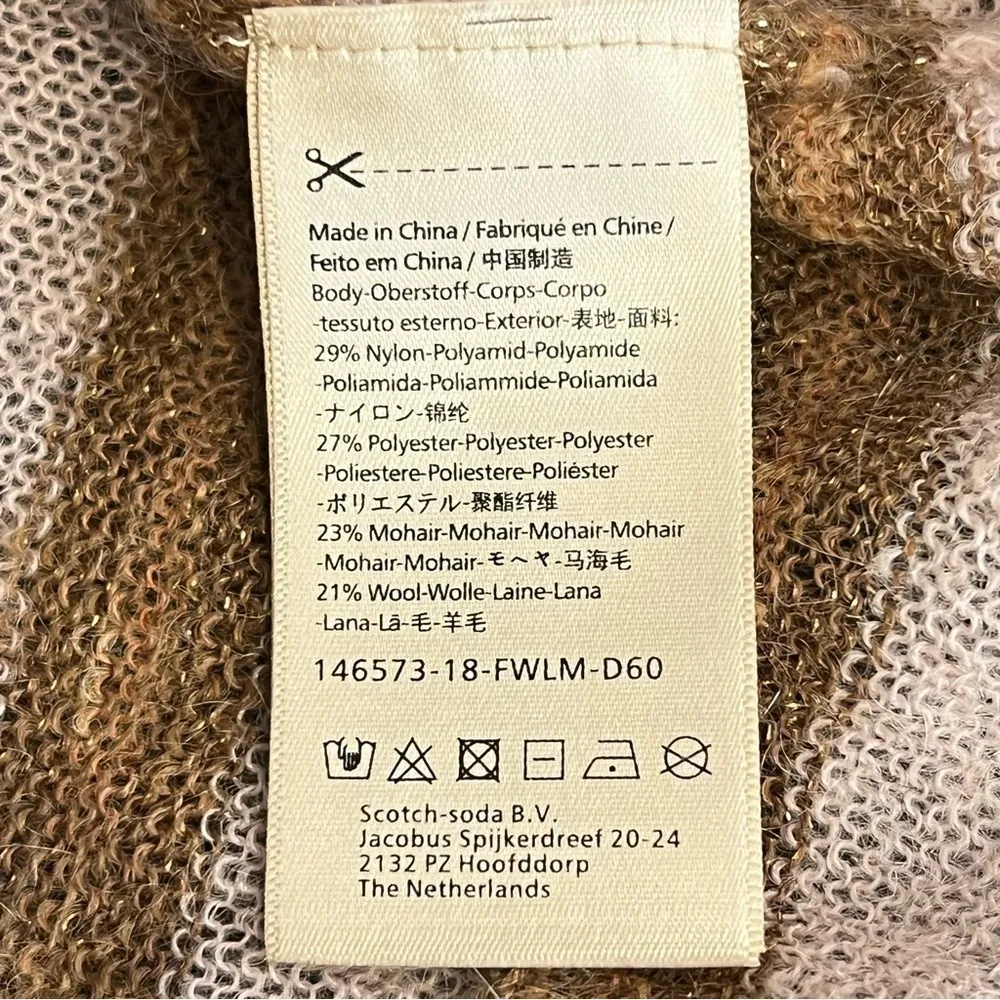 Scotch & Soda Blizzard Lizzard mohair lightweight striped pullover sweater, S - Image 12