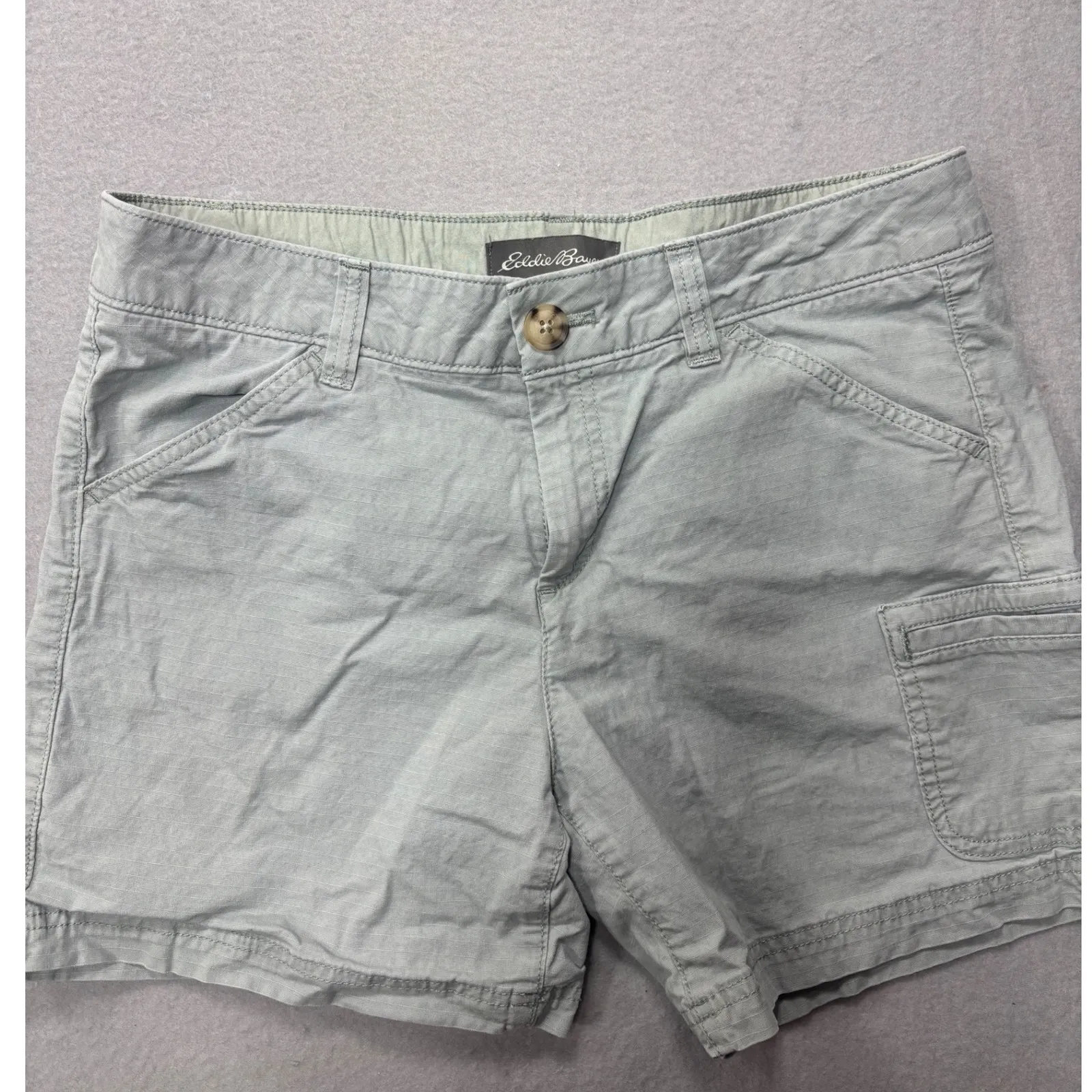 Eddie Bauer Cargo Shorts‎ Size 8 Womens Casual Outdoor Hiking Gray - Image 2