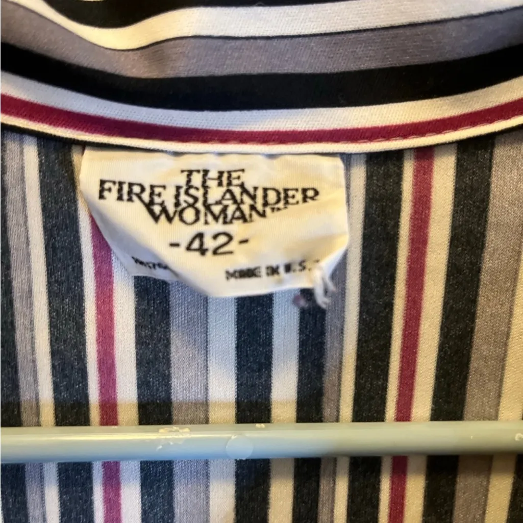 Black‎ and White Relaxed Button Down Shirt with Notched Collar Black Size 42 - Image 2