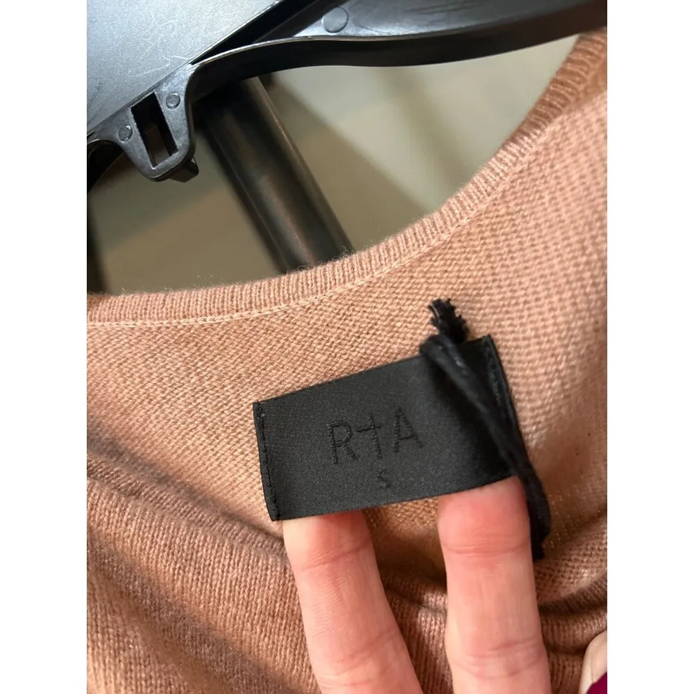 RTA Leana Cashmere Knit Sweater Dress Dusty Coral Womens Size Small Pink - Image 7