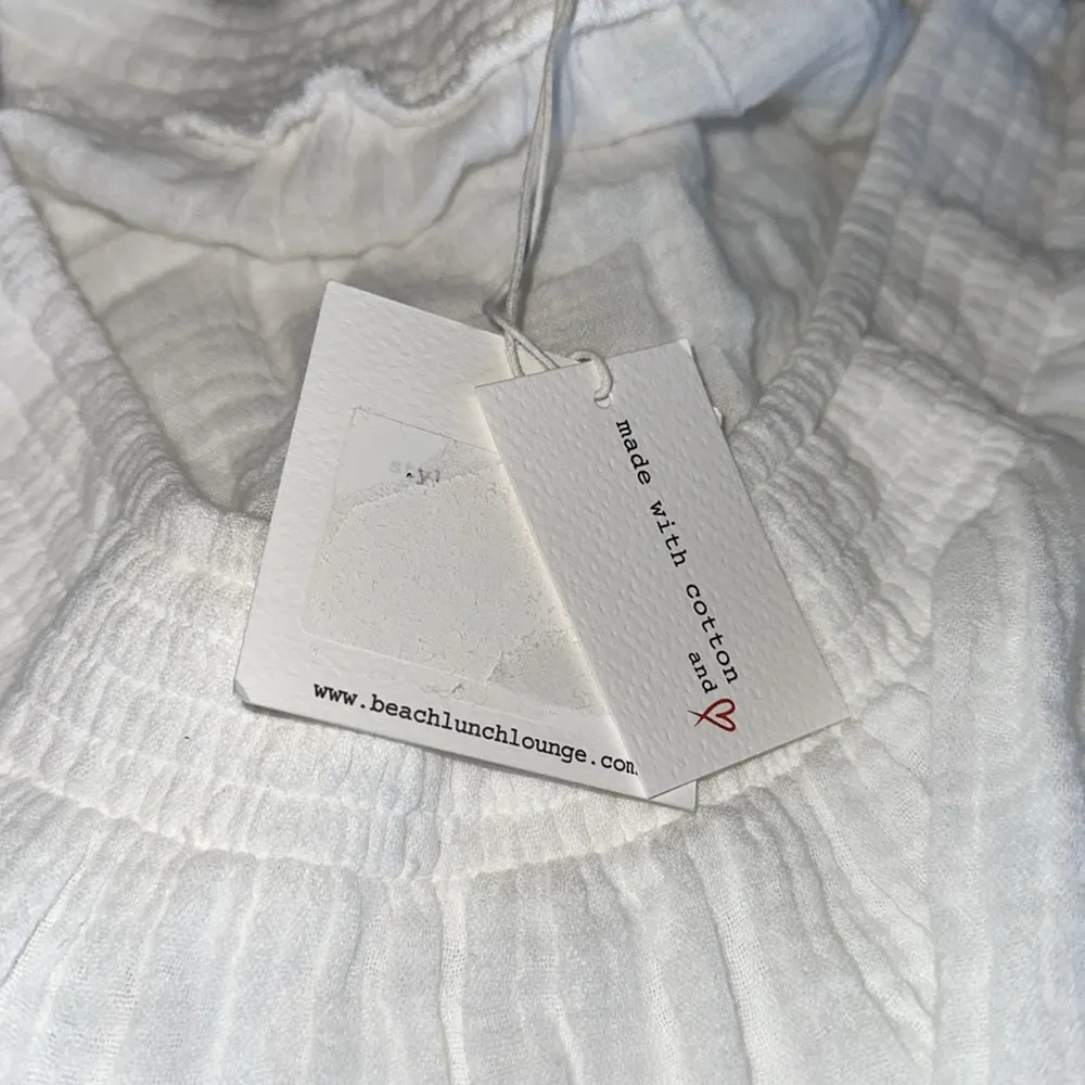 NWT Beach Lunch Lounge Gauze Dress Women Size L White Cotton Short Sleeve Beach - Image 7