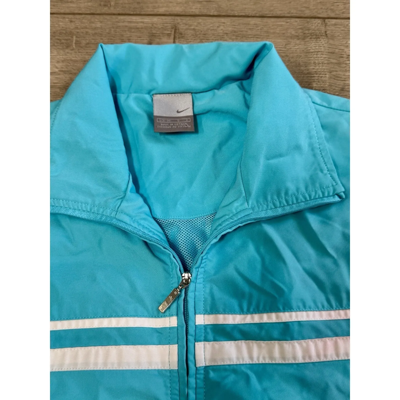 NIKE Womens‎ Y2k baby blue wind breaker track jacket size Large (12-14) - Image 4
