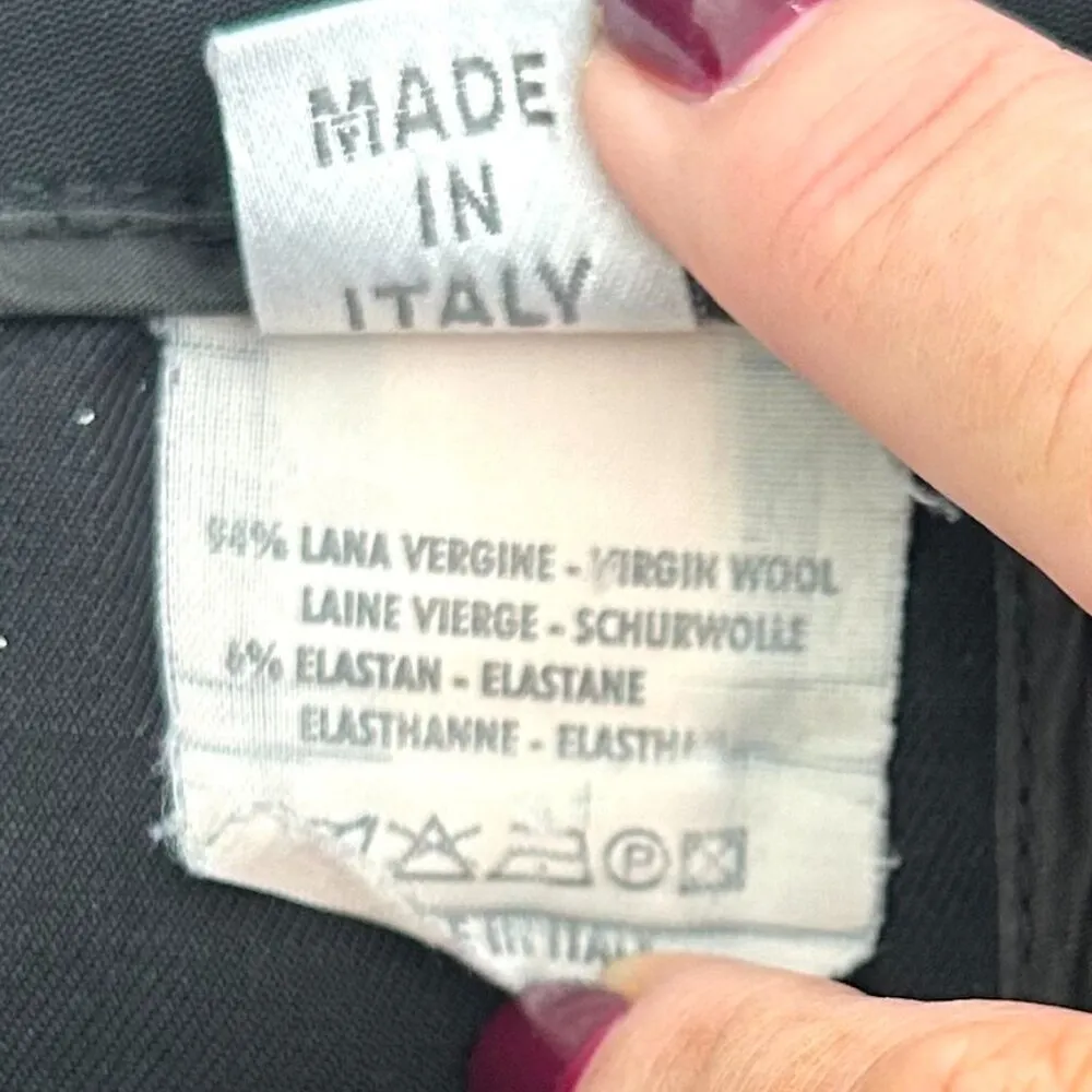 Gunex by Brunello Cuccinelli Straight Leg Wool Trousers in Black Size 8 - Image 6