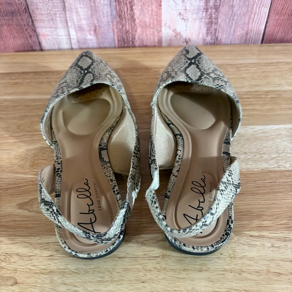 Abella‎ Tan And Black Sling Back Flats Size 7.5 - Image 5