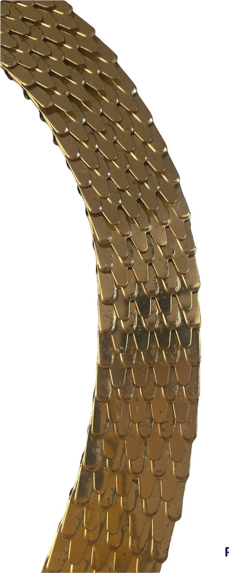 Vintage Gold Stretch Belt With Black Snakeskin - Image 3