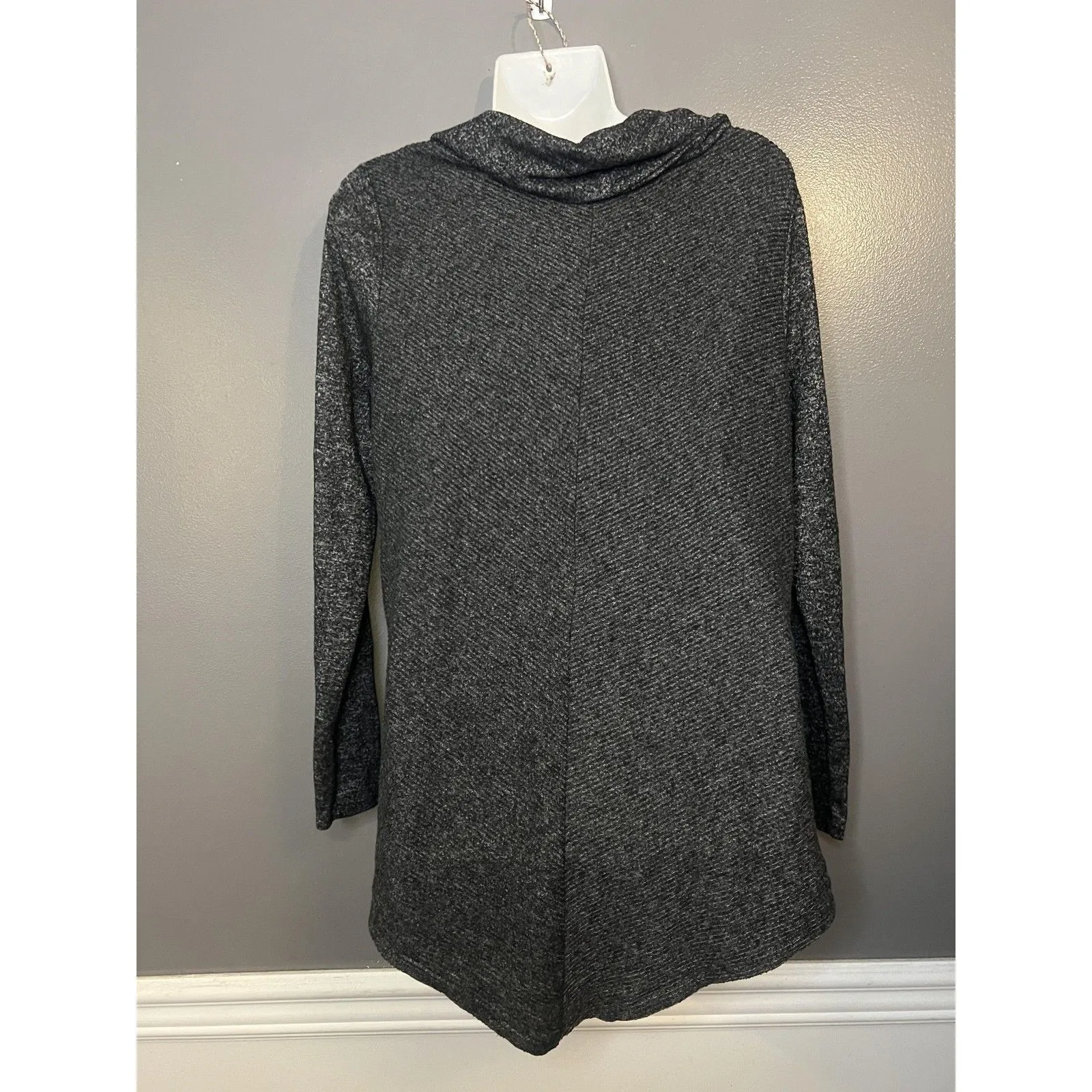 Iz Byer Sweater Tunic Womens Large Gray Cowl Neck Knit Pullover Long Sleeve - Image 4