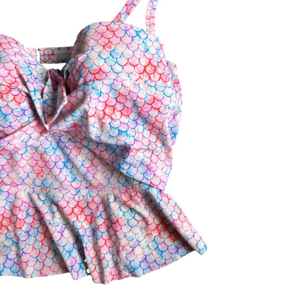 Torrid size 4 mermaid peplum swimsuit TOP ONLY sweetheart pink tankini - Image 4