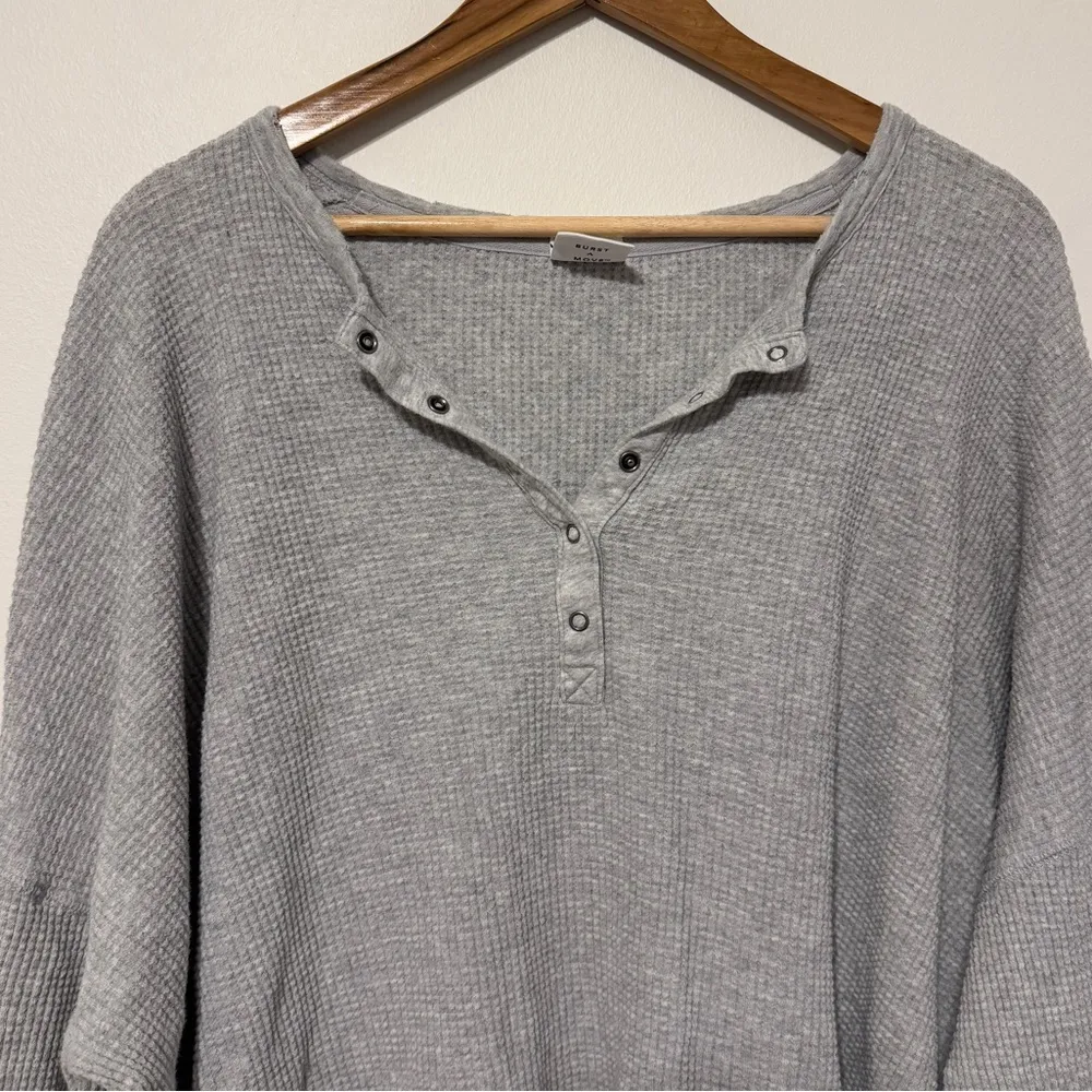 OFFLINE By Aerie Wow! Waffle Henley T-Shirt Size XL Gray - Image 4
