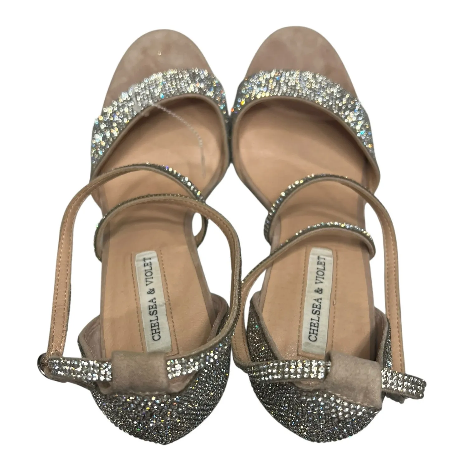 Chelsea & Violet High Heel Sandal 9.5 Silver Rhinestone Evening Prom Formal Gala - Image 10