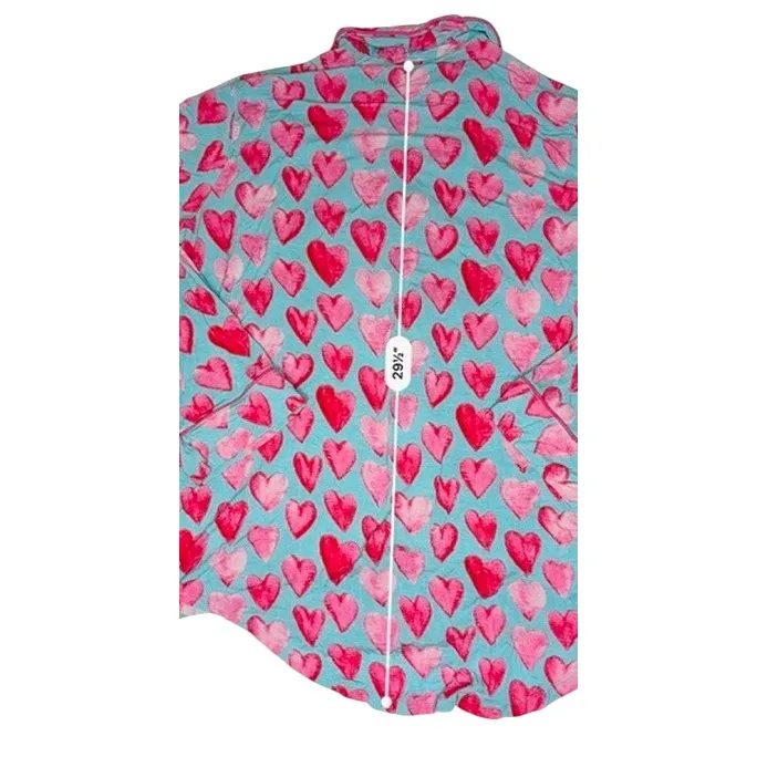 Posh Peanut Bamboo Queen of Hearts Pajama Pant Set Long Sleeves 2XL Aqua Pink Size XXL - Image 7