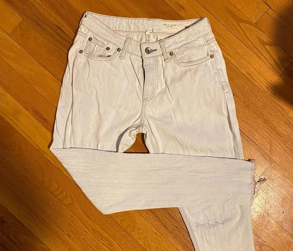 Rag & Bone Cate Mid Rise Ankle Skinny Primrose Whitewash - 25 - Image 3