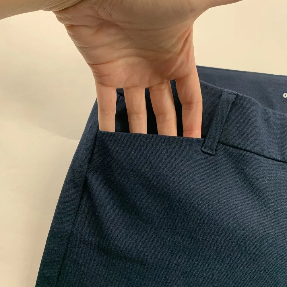 Old Navy Uniform Blue Stretch Canvas High Rise Skinny Pixie Pant 6 - Image 3