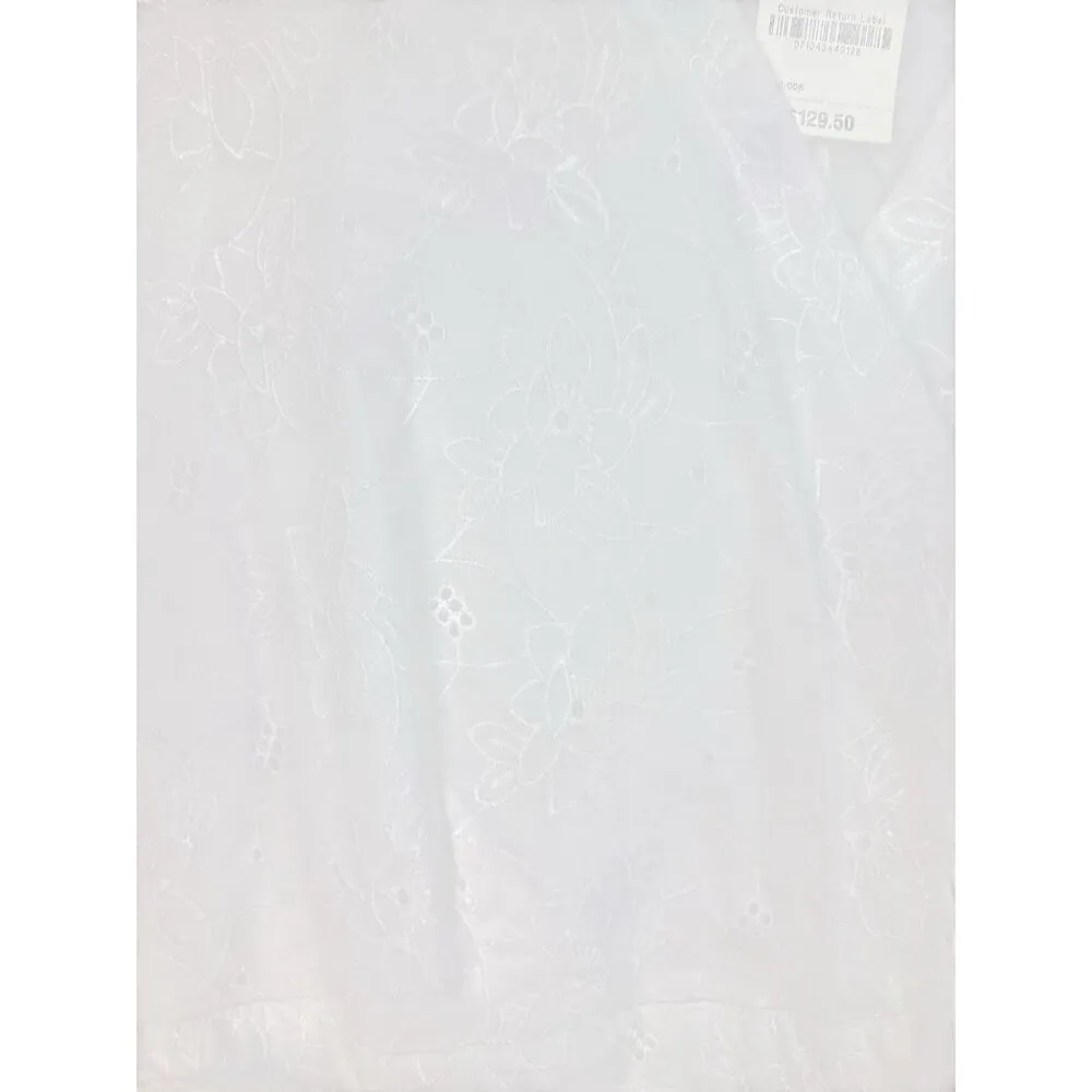 New Charter Club Dress Womens 16 Eyelet Floral White Wedding Cottagecore Dainty - Image 2