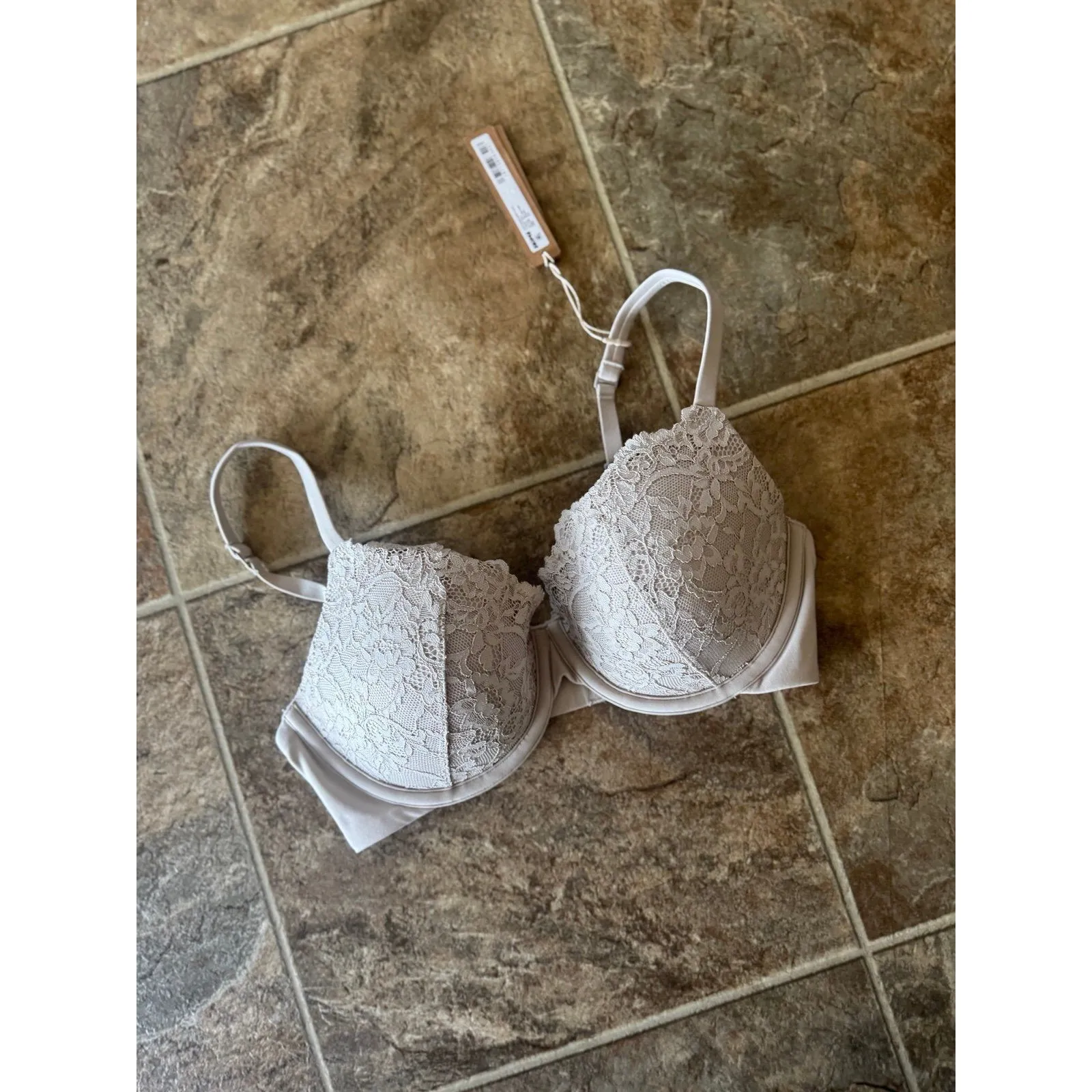 Skims Fits Everybody Lace T-shirt Bra Stone Size 34C - Image 6