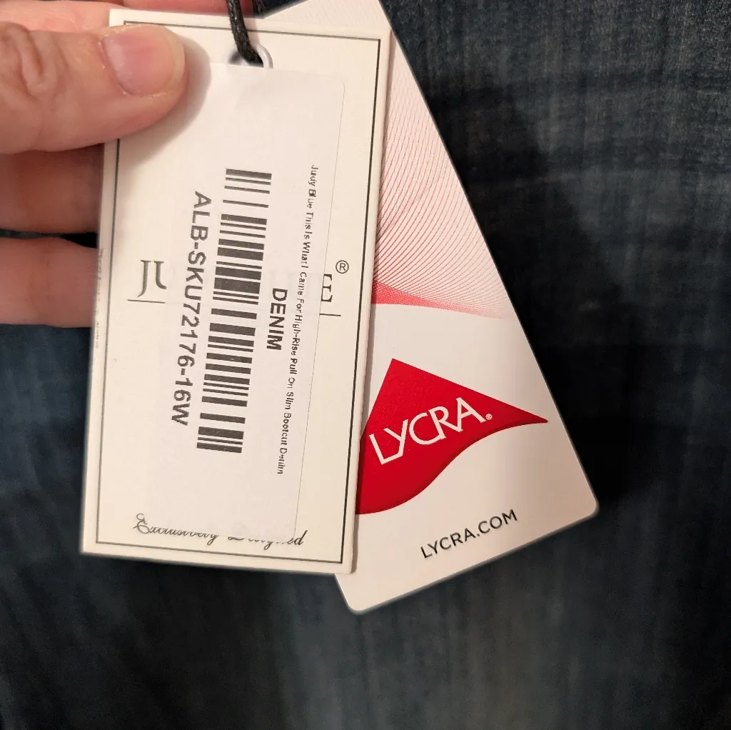 NWT Judy Blue Pull On High Waist Slim Bootcut Women's 16W Medium Wash - Image 9