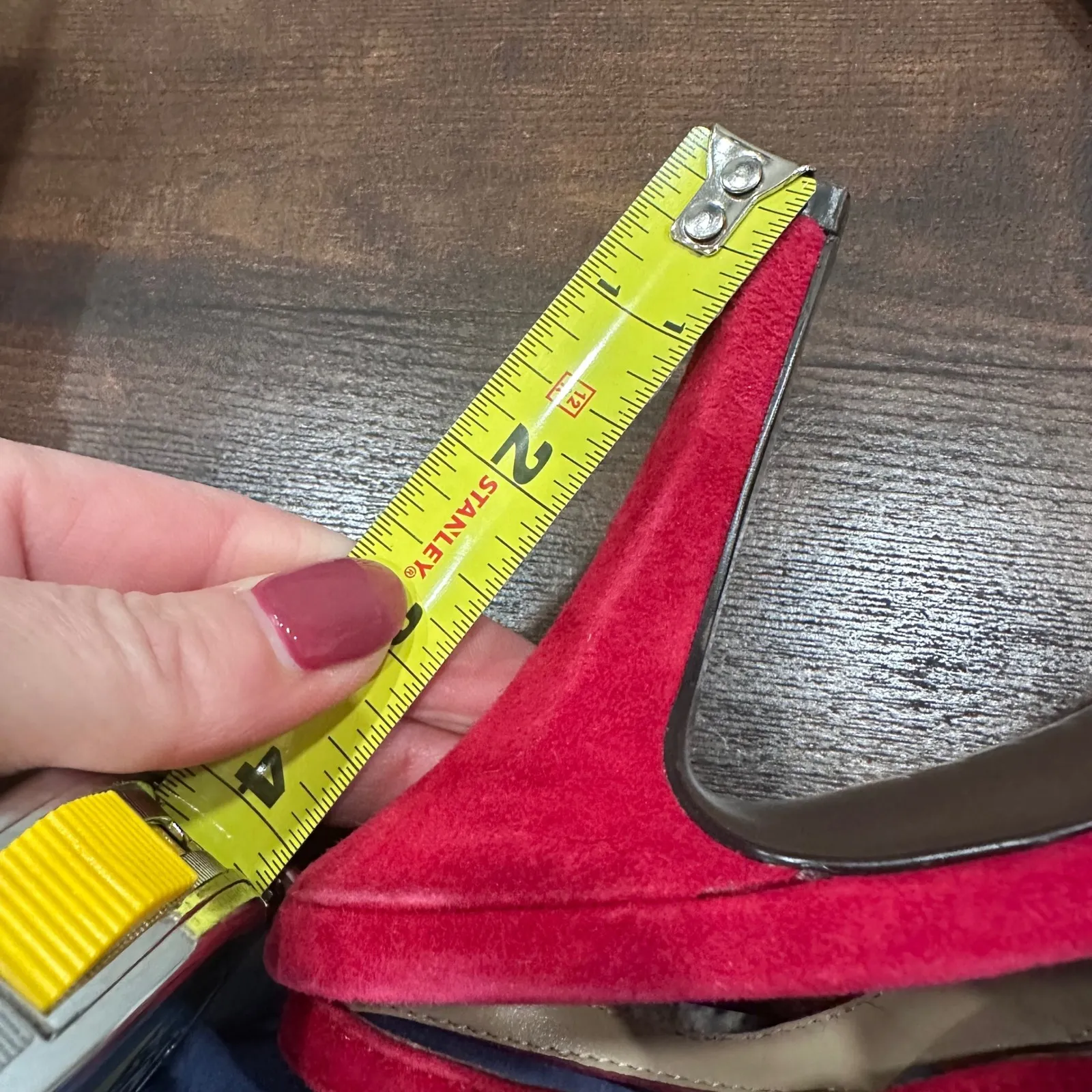 Ellen Tracy Women Red Suede Embellished Slingback Heels Pumps Size 7.5 - Image 11