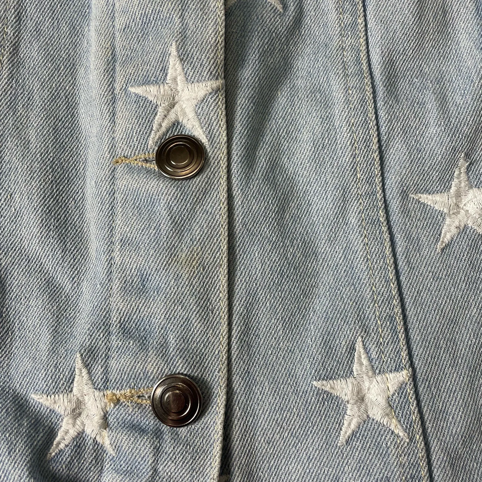 Sans Souci Star‎ embroidered Denim Jacket Size L - Image 9
