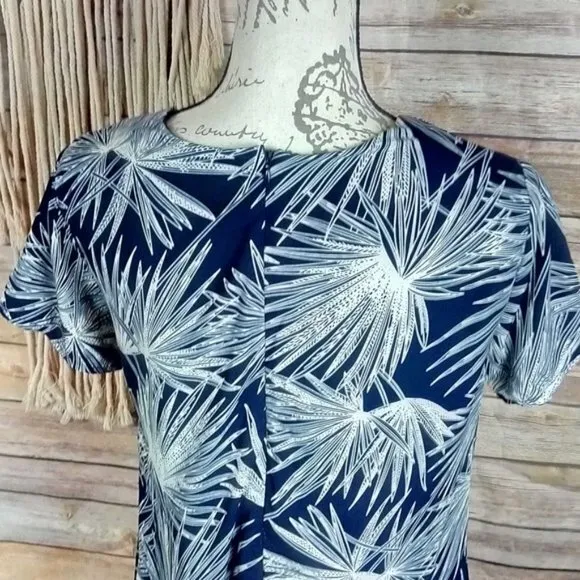 Lulus Cancun‎ Calling Navy Blue Print Shift Dress - Image 9