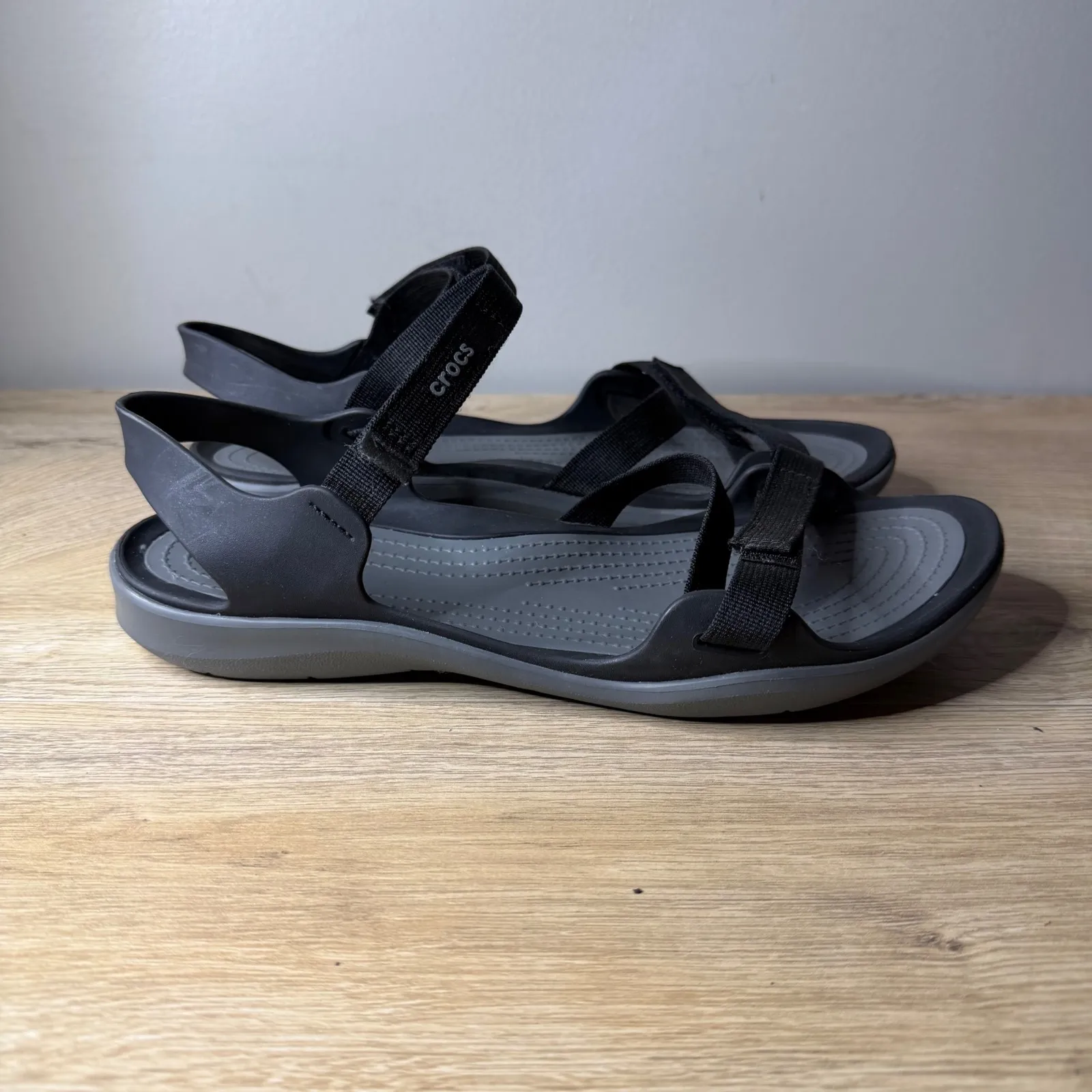 Crocs Swiftwater Sandal Black Grey Strappy Sport Athletic Hiking Water Shoe W 10 - Image 2